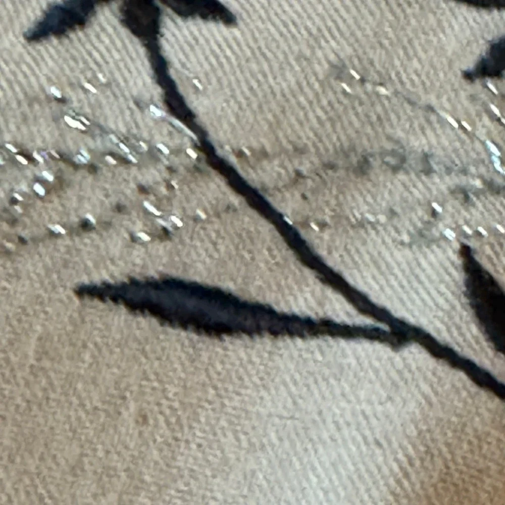 Set of 8 Linen Napkins Beige 4 Embroidered Floral Accent‎ Table Decor Vintage
